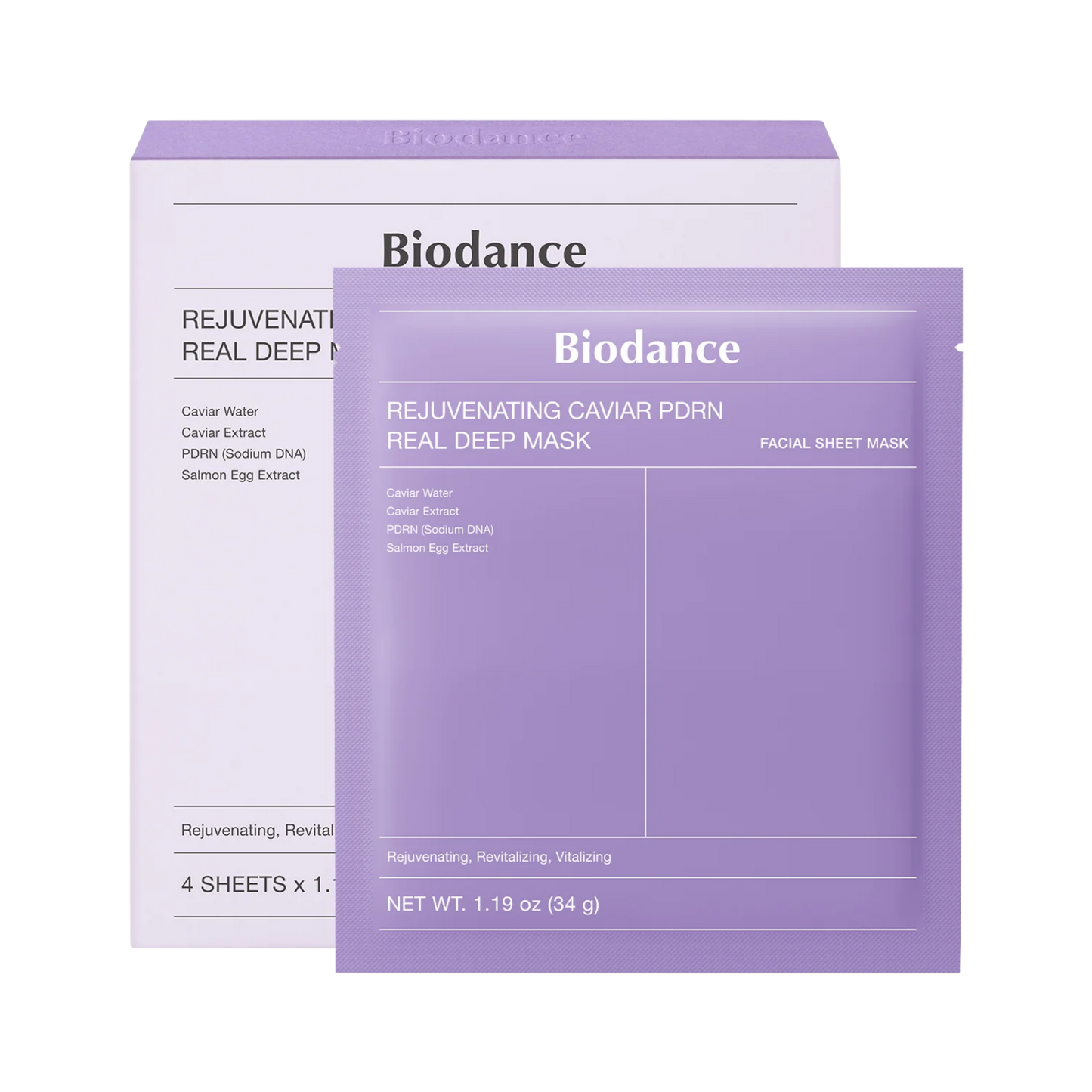 Biodance Rejuvenating Caviar PDRN Real Deep Mask 4 pcs x 34 g