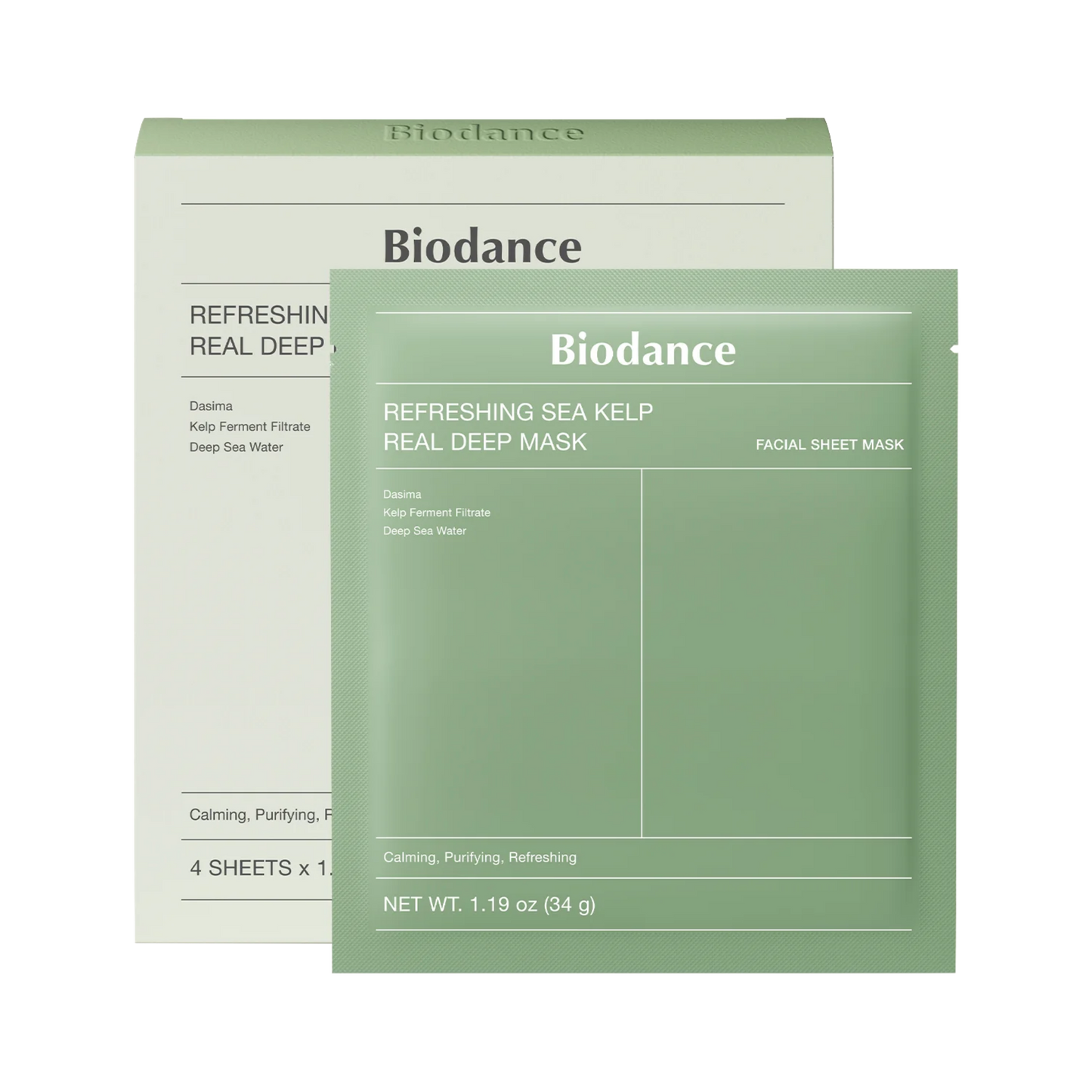 Biodance Refreshing Sea Kelp Real Deep Mask 4 pcs x 34 g